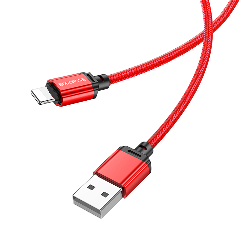 Borofone Cable BX87 Sharp USB To Lightning 2 4A 1 Metre Red