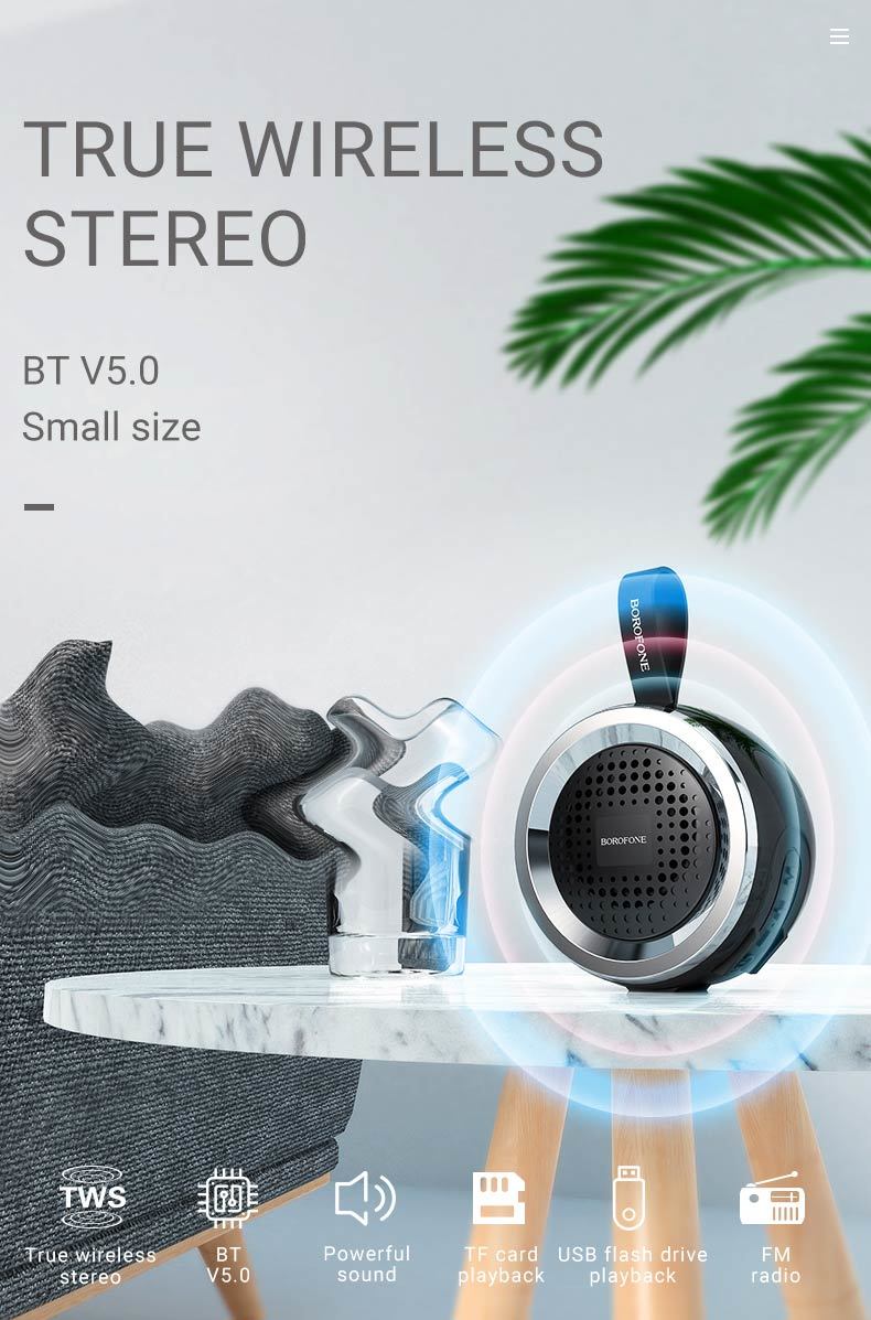 Borofone Głośnik Bezprzewodowy Bluetooth BR2 Aurora czerwony
