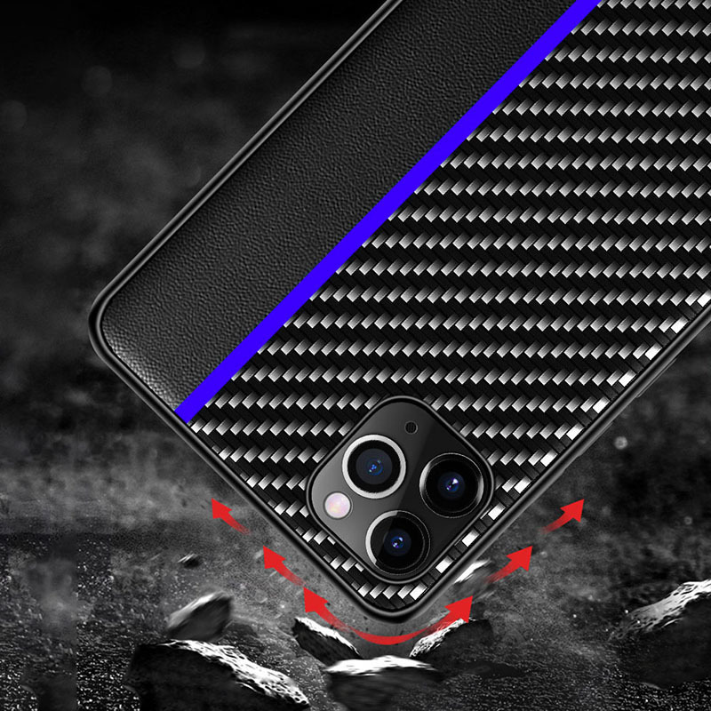 Kryt Carbon Protect pro Apple iPhone 13 , barva černá with , barva modrá stripe