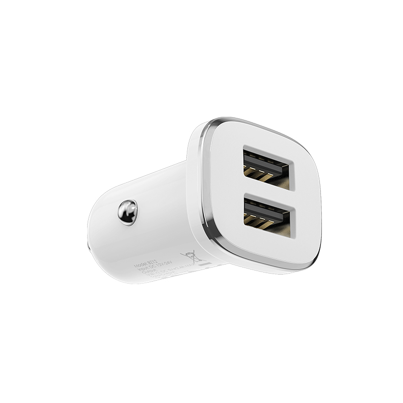 Borofone Ładowarka samochodowa BZ12 Lasting Power - 2xUSB - 2,4A biała
