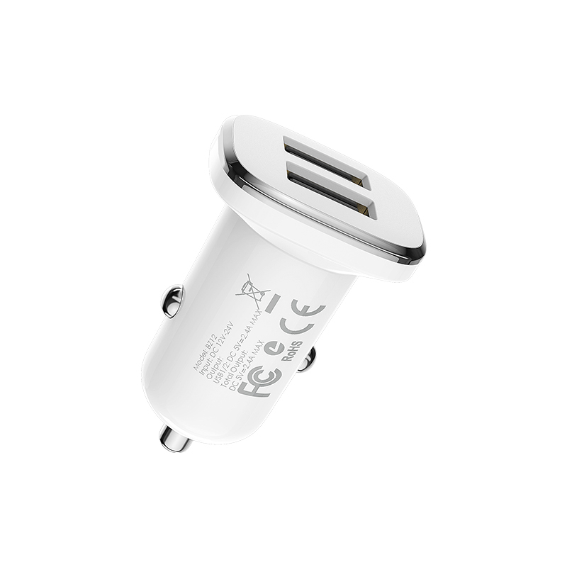 Borofone Ładowarka samochodowa BZ12 Lasting Power - 2xUSB - 2,4A biała