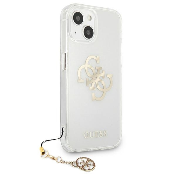 Original Case Guess 4g Gold Charms Guhcp13sks4ggo For Iphone 13 Mini Transparent Toptel Akcesoria Gsm