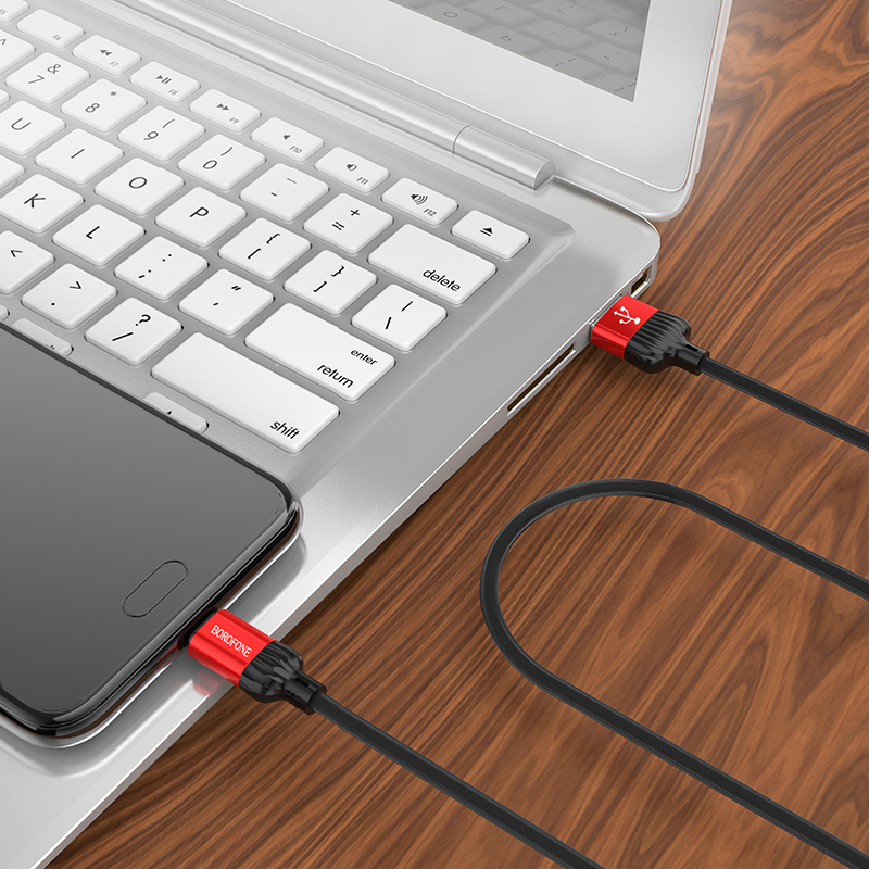 Borofone Kabel BX28 Dignity - USB na Micro USB - 2,4A 1 metr czerwony