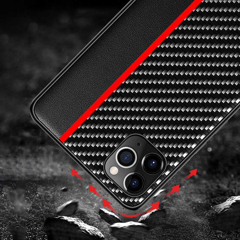 Kryt Carbon Protect pro Xiaomi Redmi Note 10 5G , barva černá with , barva červená stripe