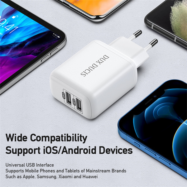 Ładowarka sieciowa Dux Ducis C10 - 2xUSB - 12W 2,4A biała