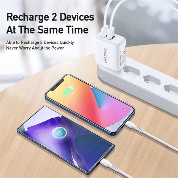 Ładowarka sieciowa Dux Ducis C10 - 2xUSB - 12W 2,4A biała