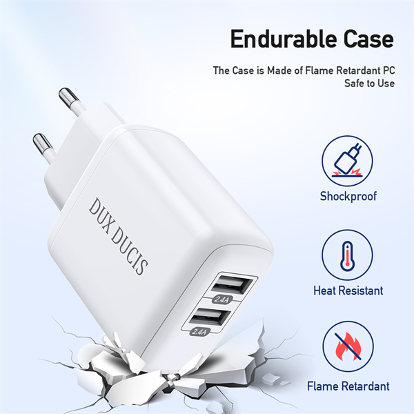 Ładowarka sieciowa Dux Ducis C10 - 2xUSB - 12W 2,4A biała