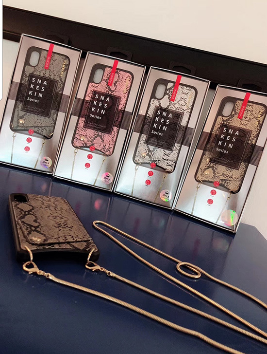TOREBKA SNAKE Etui Skórzane do IPHONE XS MAX Biała
