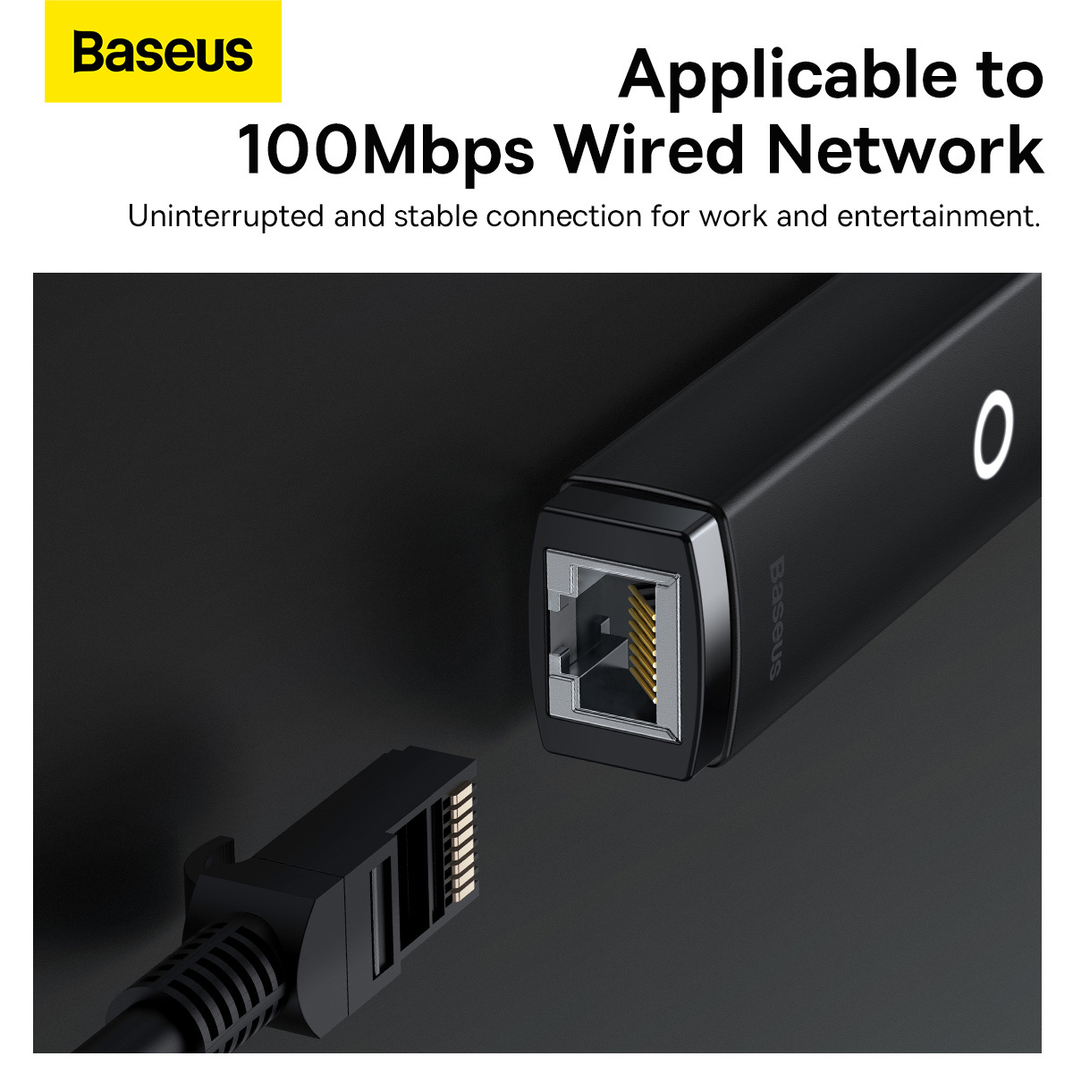 Baseus Adapter Lite Series - Typ C to RJ45 - 100 Mbps (WKQX000201) black -  Toptel Akcesoria GSM