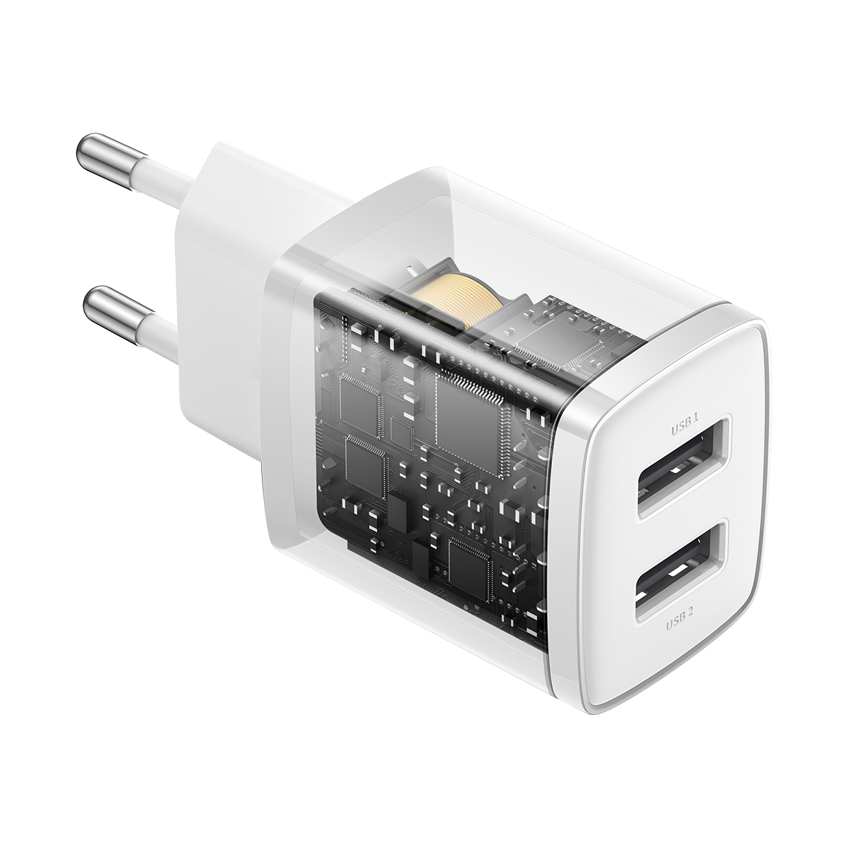 Baseus Ładowarka sieciowa Compact - 2xUSB - 10,5W (CCXJ010202) biała
