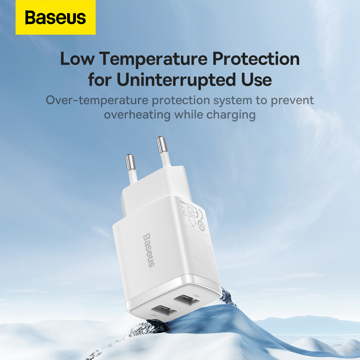 Baseus Ładowarka sieciowa Compact - 2xUSB - 10,5W (CCXJ010202) biała