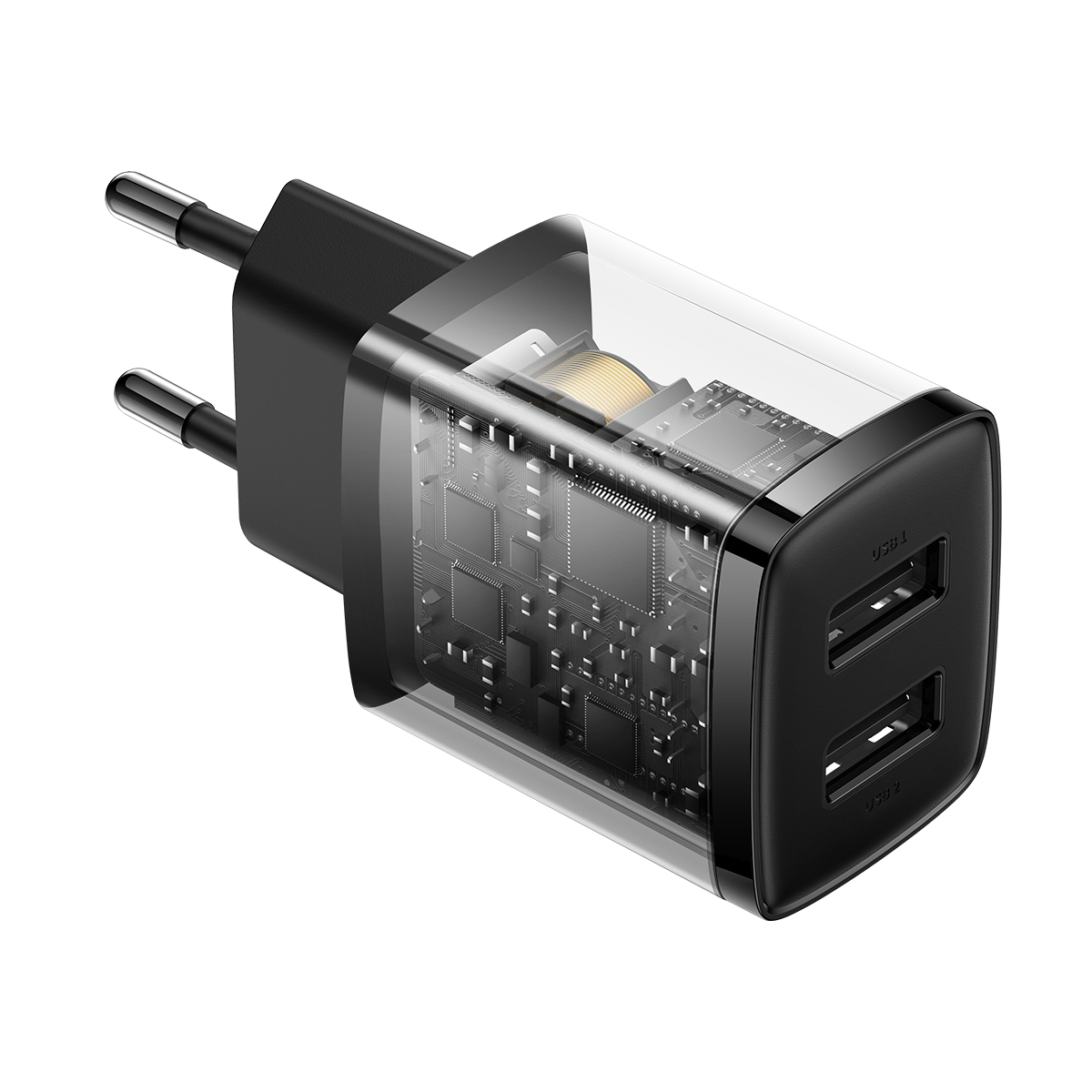 Baseus Ładowarka sieciowa Compact - 2xUSB - 10,5W (CCXJ010201) czarna
