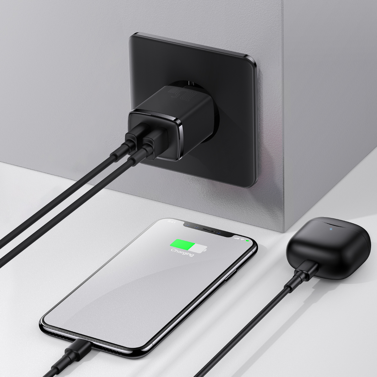Baseus Ładowarka sieciowa Compact - 2xUSB - 10,5W (CCXJ010201) czarna