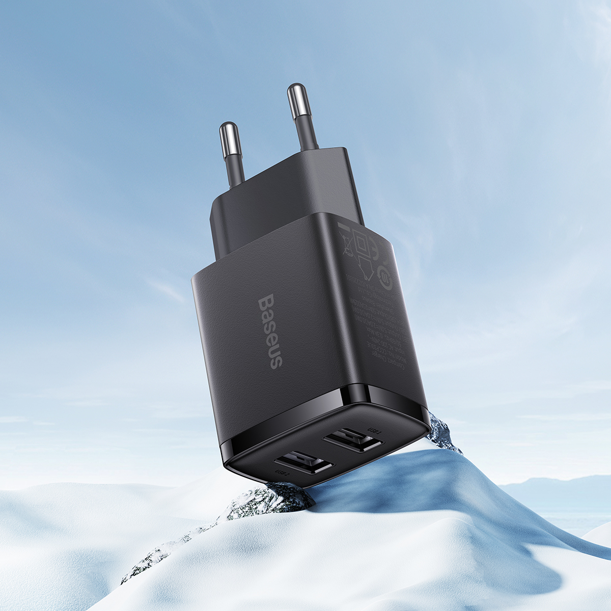 Baseus Ładowarka sieciowa Compact - 2xUSB - 10,5W (CCXJ010201) czarna