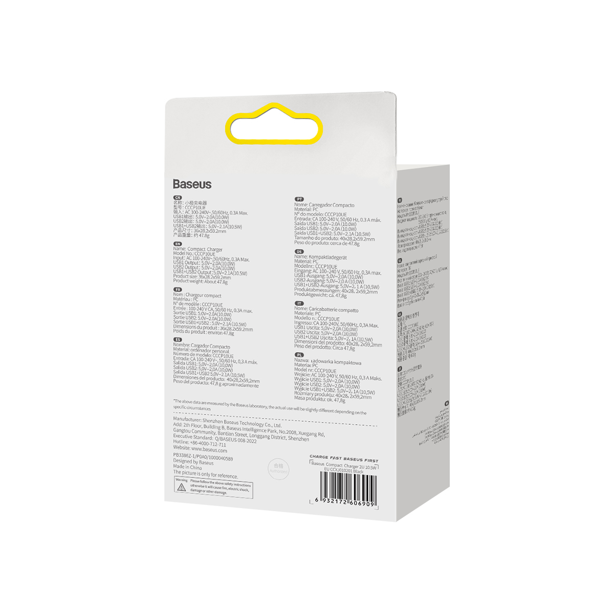 Baseus Ładowarka sieciowa Compact - 2xUSB - 10,5W (CCXJ010201) czarna