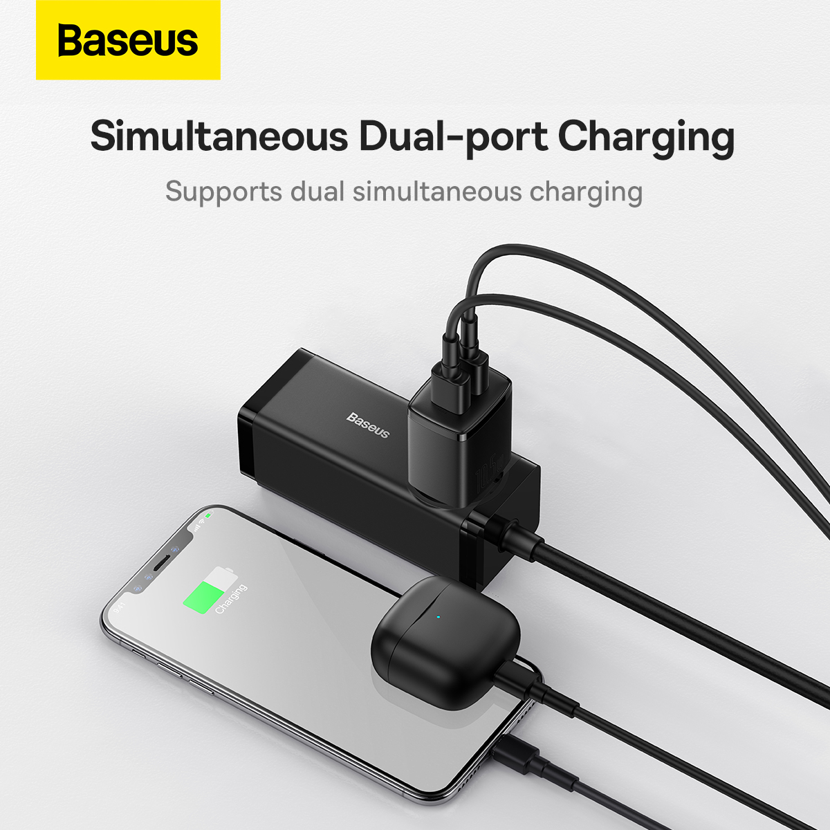 Baseus Ładowarka sieciowa Compact - 2xUSB - 10,5W (CCXJ010201) czarna