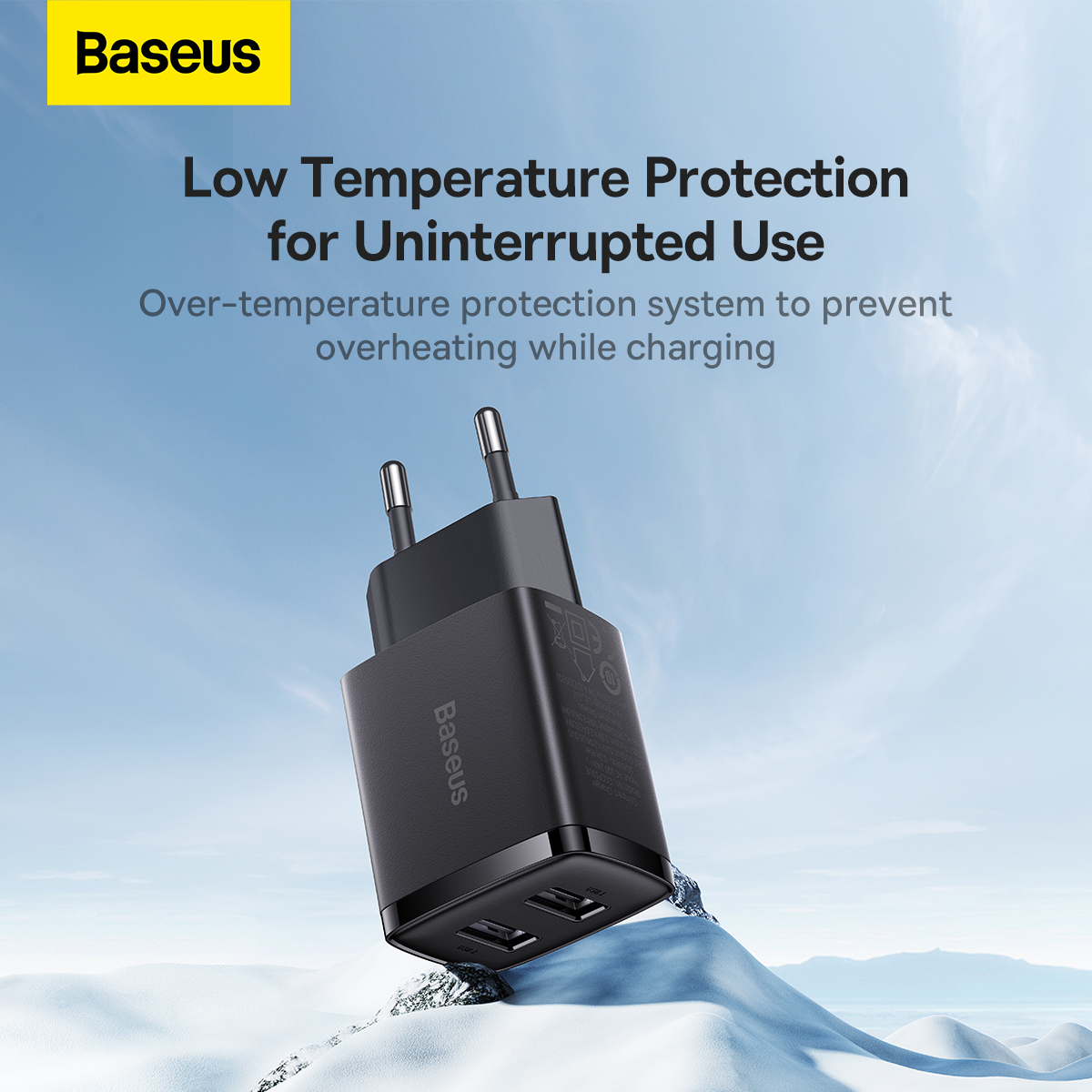 Baseus Ładowarka sieciowa Compact - 2xUSB - 10,5W (CCXJ010201) czarna