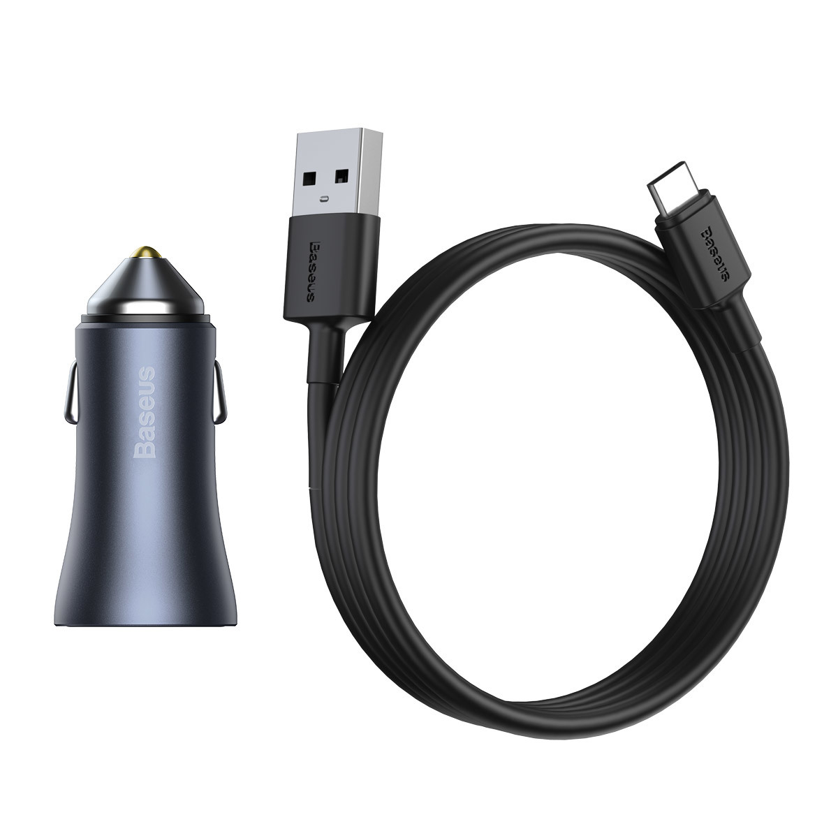 Baseus Golden Contactor Pro Autoladegerät USB-A + 2x USB-C 65W ▷ hulle24