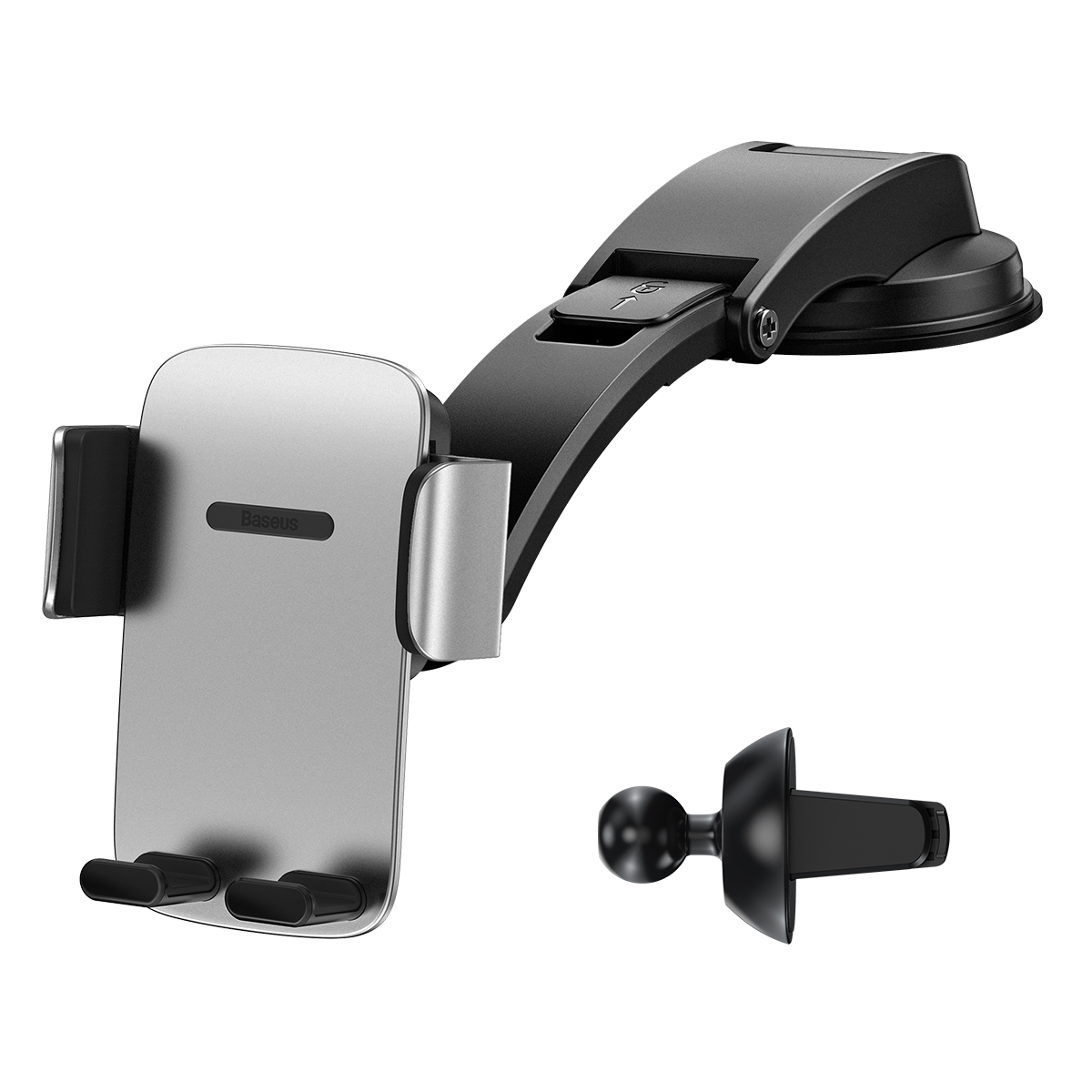 Baseus Easy Control Pro Clamp Car Holder with air vent mount and dashboard  mount (SUYK010012) silver - Toptel Akcesoria GSM