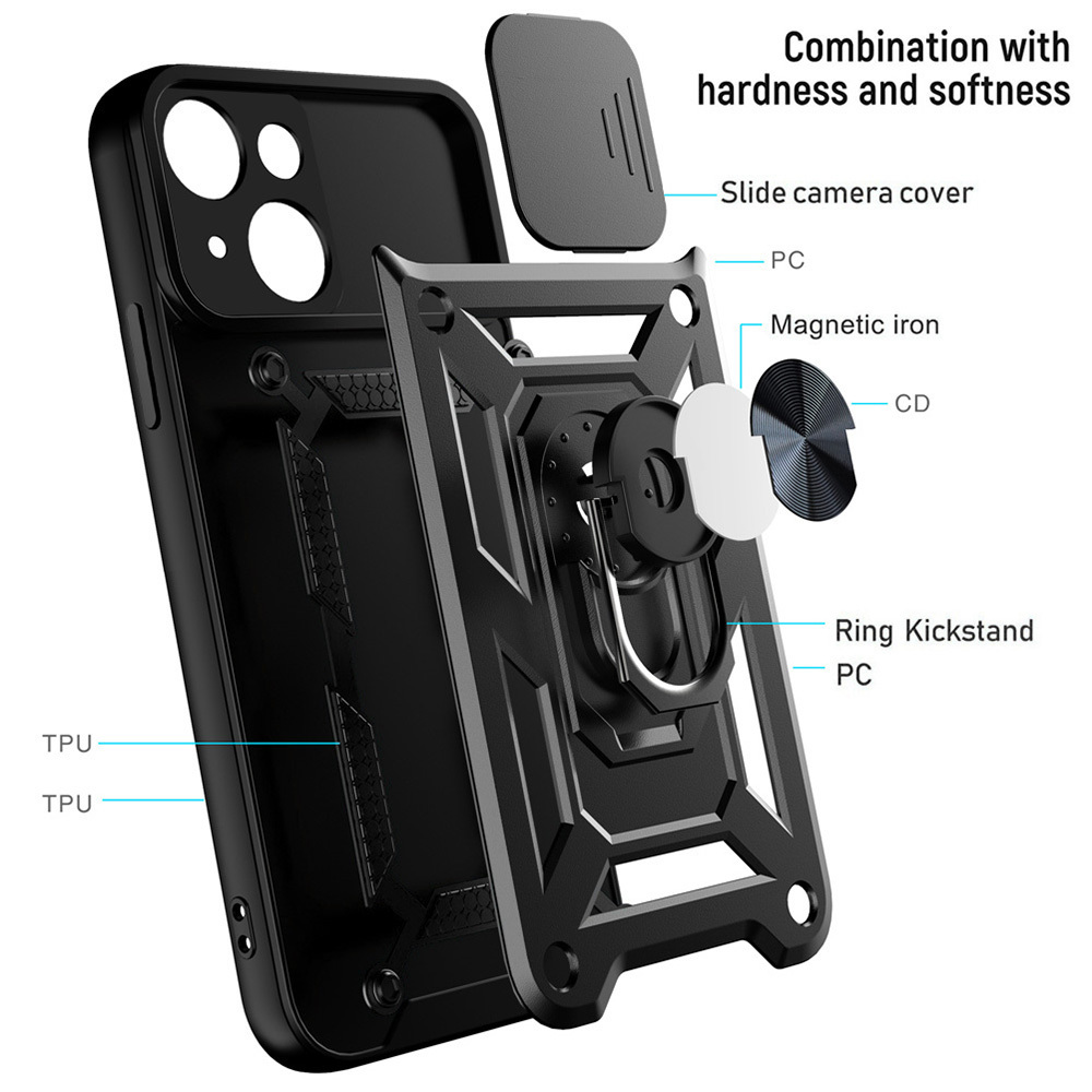 Slide Camera Armor Case do Samsung Galaxy S23 Ultra Czarny