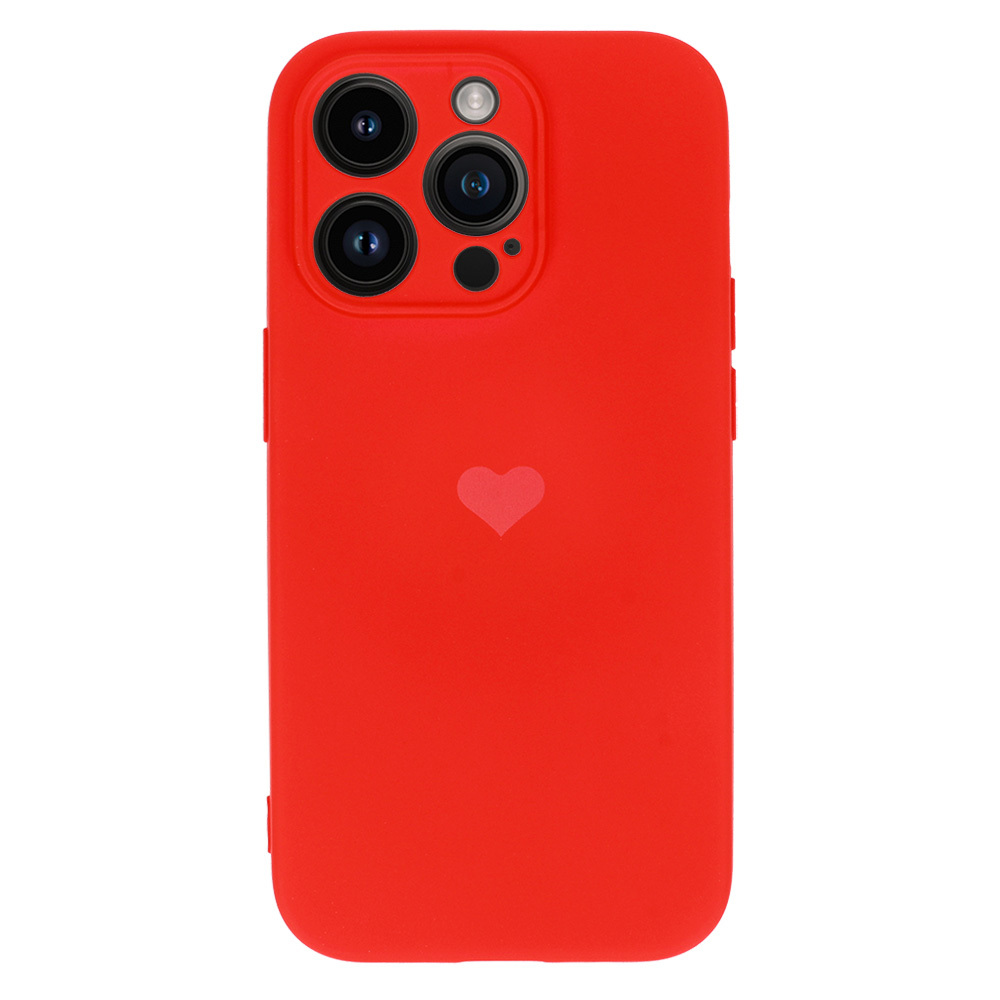 Kryt Vennus Heart Silicone pro Apple iPhone 13 Pro , design 1 , barva červená