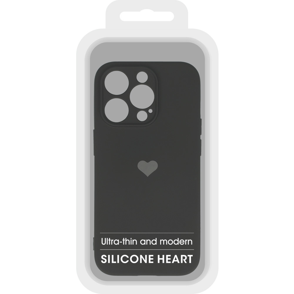 Vennus Silicone Heart Case do Iphone 14 Pro wzór 1 czarny