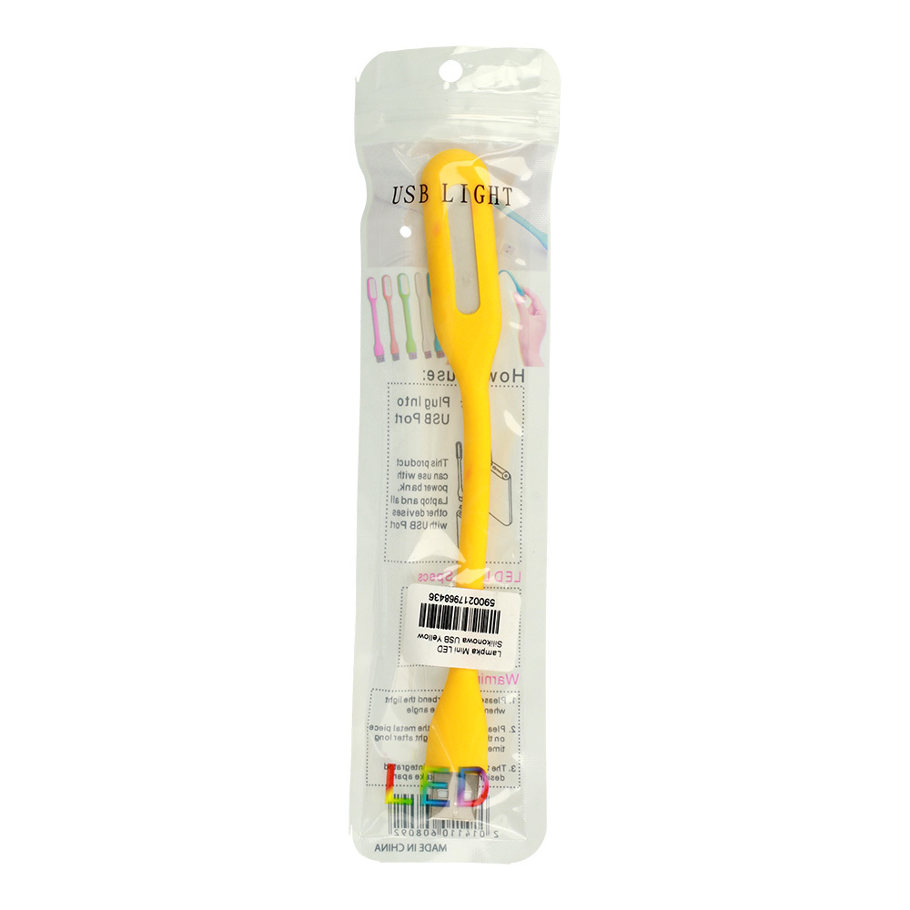 Lampka Mini LED Silikonowa USB Żółta