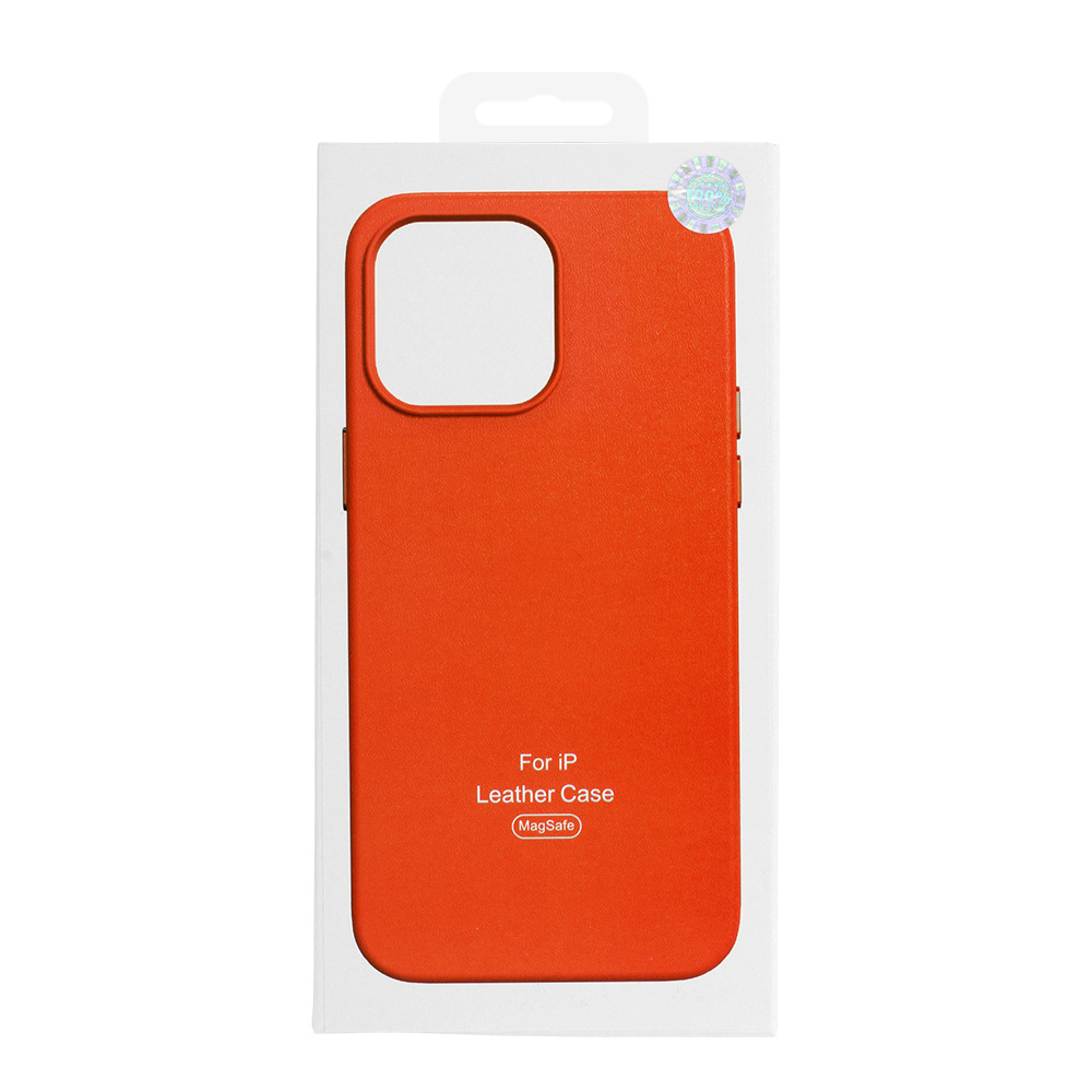 MagSafe Leather Case Iphone 14 Pro Max Pomarańczowy