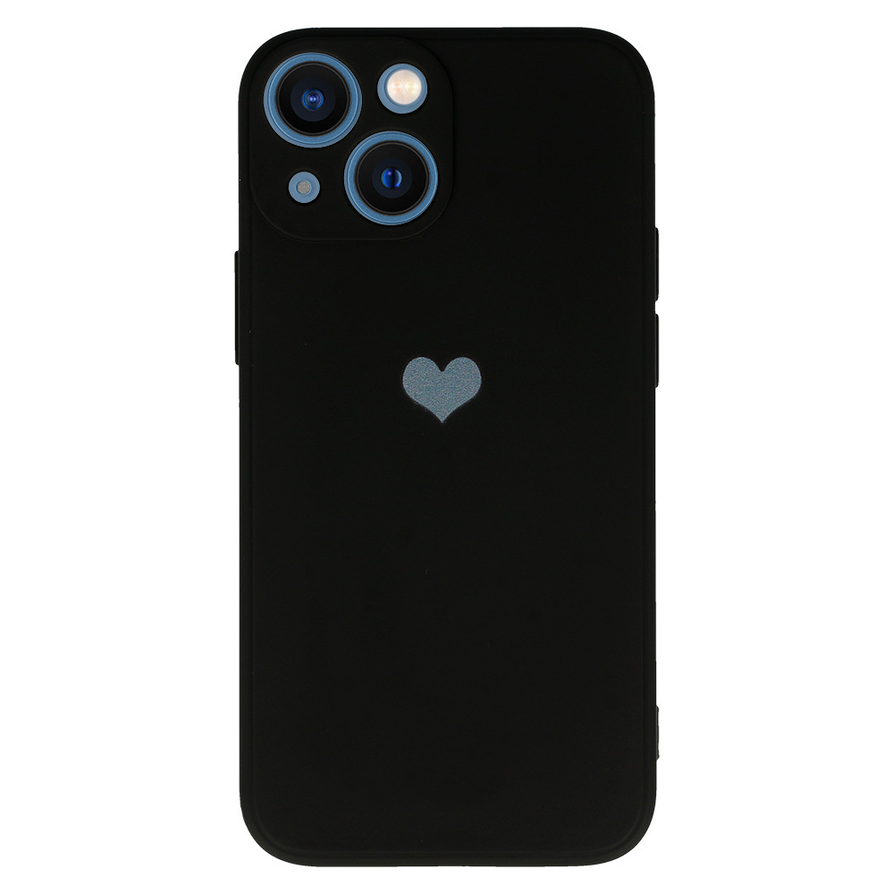Vennus Silicone Heart Case for Iphone 13 design 1 black Toptel Akcesoria GSM