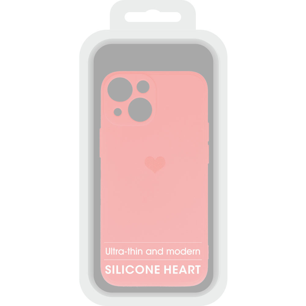 Kryt Vennus Heart Silicone pro Apple iPhone 14 Plus , design 1 , barva růžová