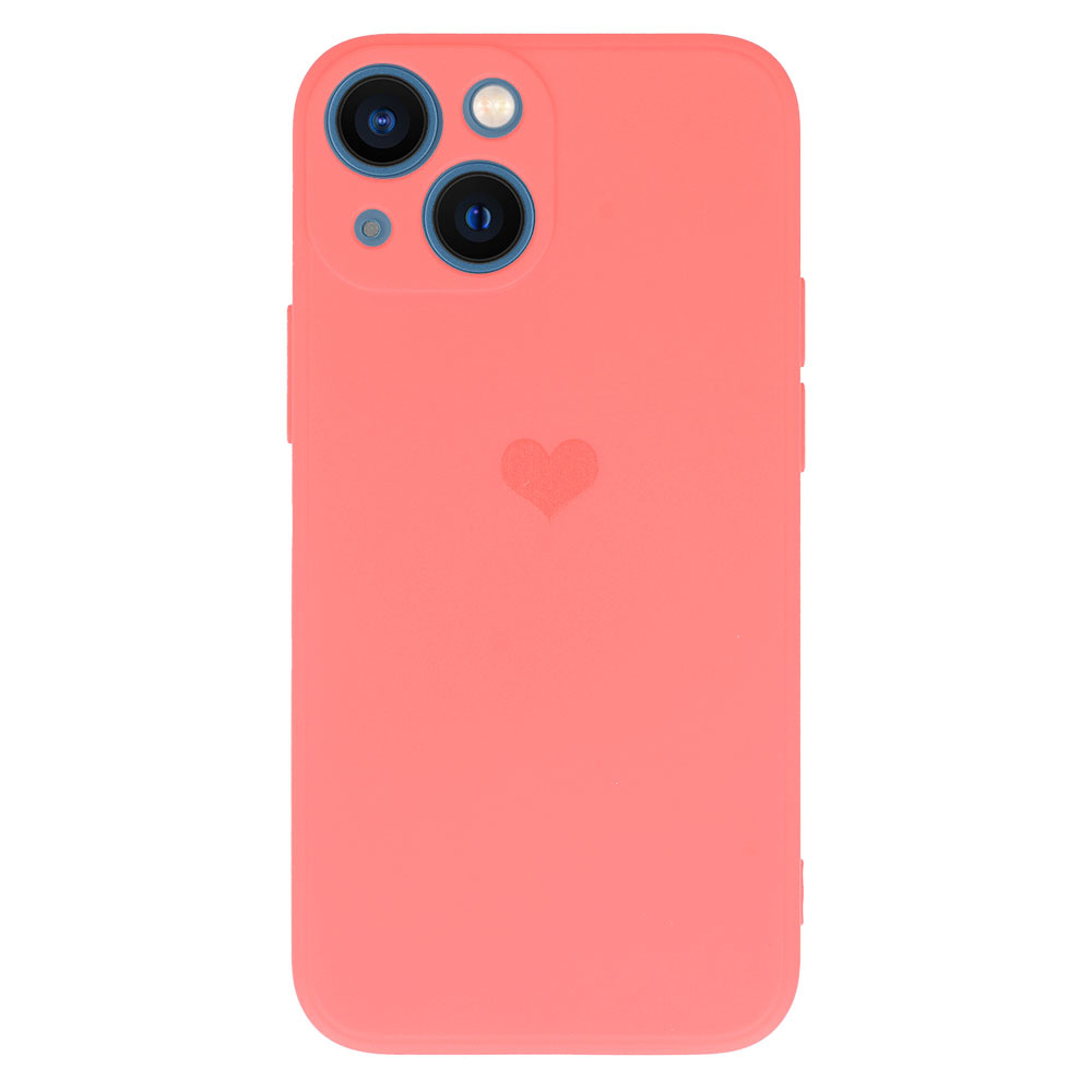 Kryt Vennus Heart Silicone pro Apple iPhone 14 Plus , design 1 , barva korálová