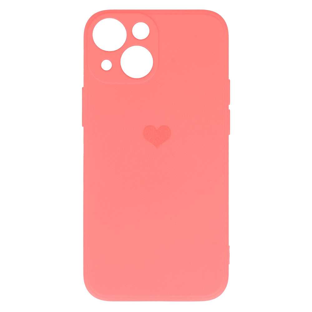 Kryt Vennus Heart Silicone pro Apple iPhone 14 Plus , design 1 , barva korálová