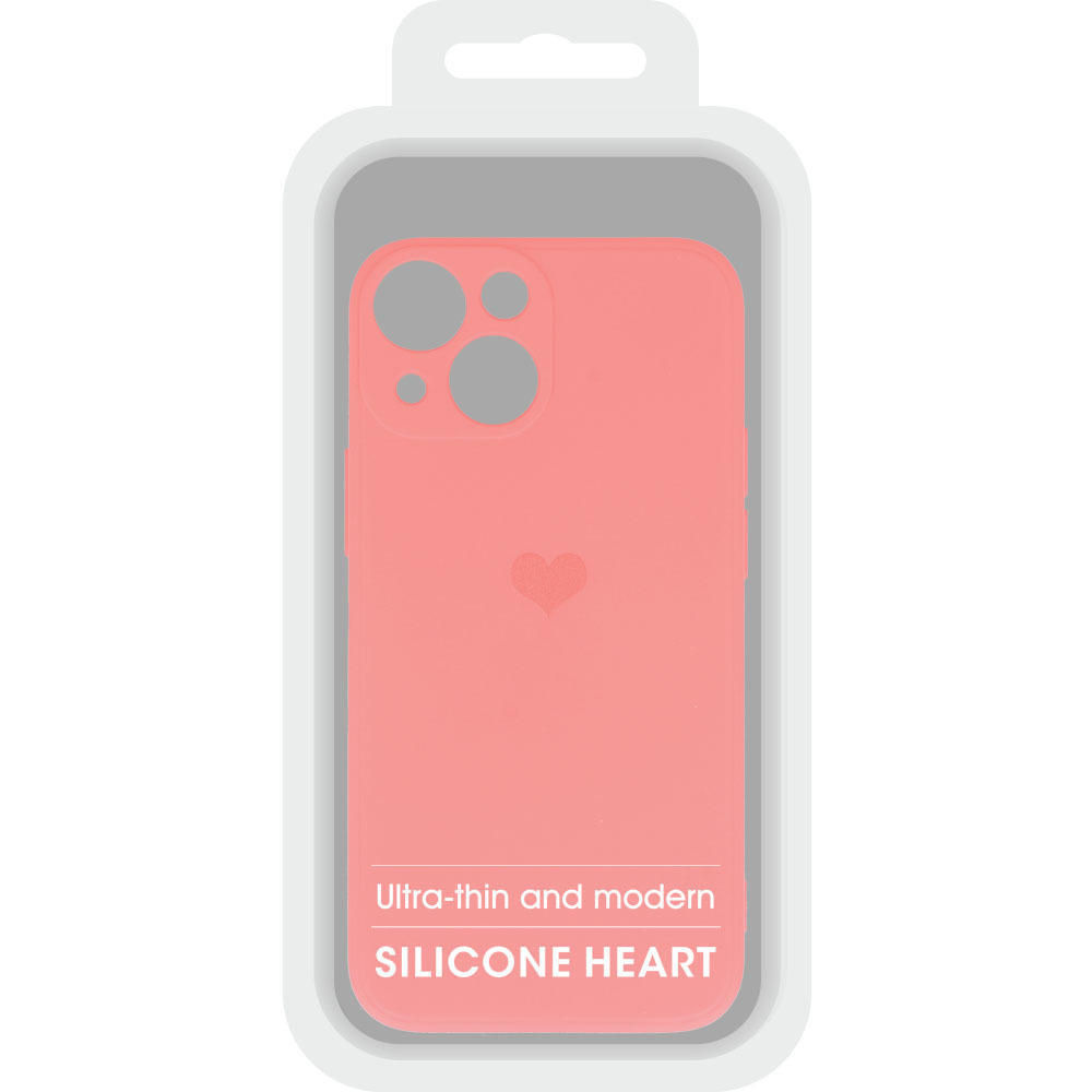 Kryt Vennus Heart Silicone pro Apple iPhone 14 Plus , design 1 , barva korálová