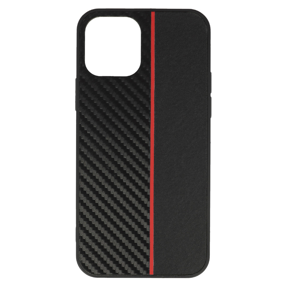 Kryt Carbon Protect pro Apple iPhone 12 Pro Max , barva černá with , barva červená stripe