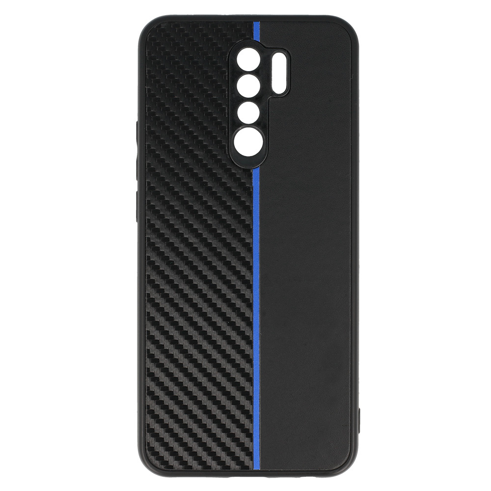 Kryt Carbon Protect pro Xiaomi Redmi 9 , barva černá with , barva modrá stripe