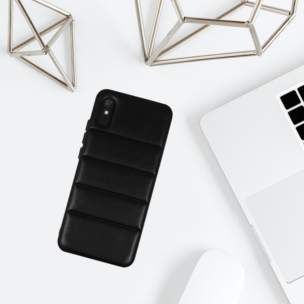 Kryt 3D Leather pro Xiaomi Redmi 9A , design 2 , barva černá