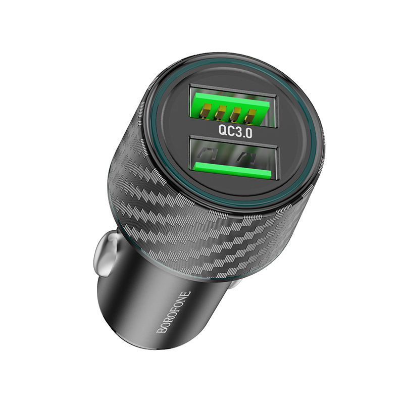Borofone Car charger BZ21A Brilliant - 2xUSB - QC 3.0 36W black 