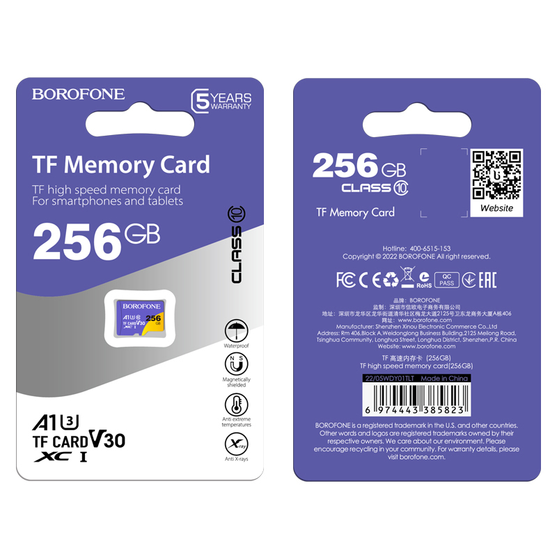 Borofone Memory card MicroSD 256GB SDXC U3 Class10 100MB/s - Toptel  Akcesoria GSM