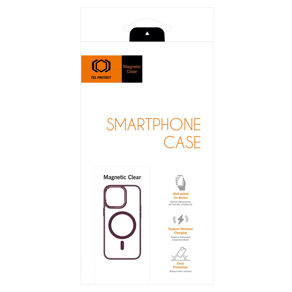 Tel Protect Magnetic Clear Case do Iphone 14 Pro Wiśniowy