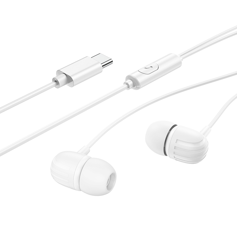 Borofone Earphones BM77 Delicious with microphone Type C white  
