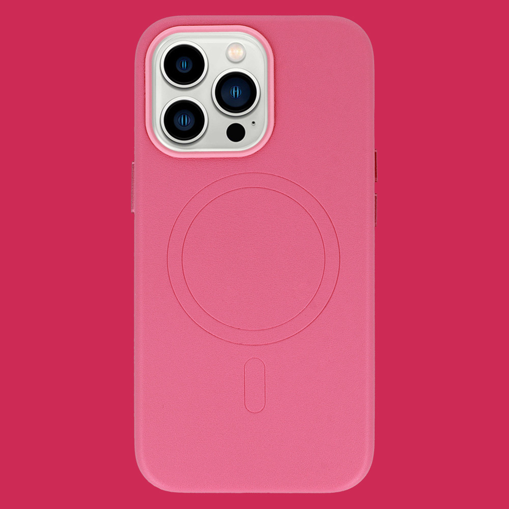 Kryt Leather Magsafe Apple iPhone 15 Plus , barva růžová