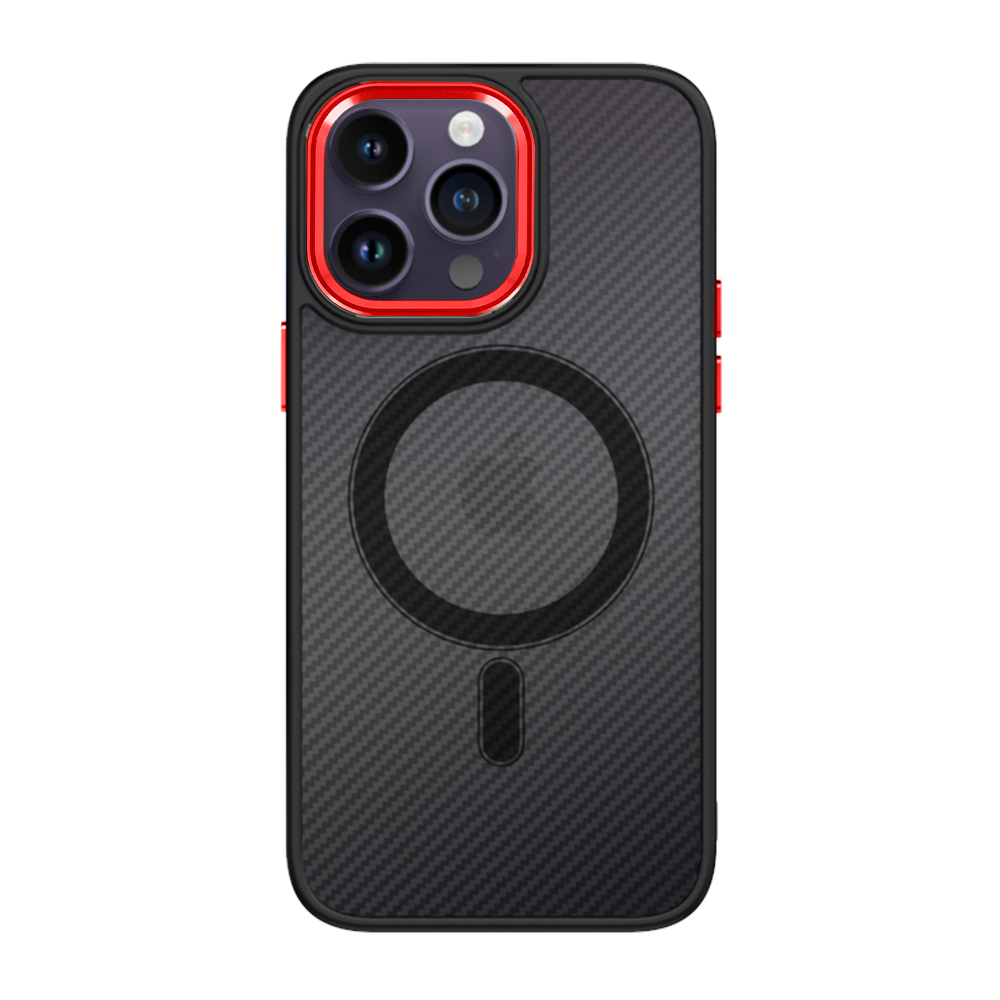 Tel Protect Magnetic Carbon Case do Iphone 15 Plus Czarno-czerwony