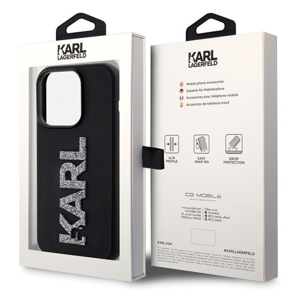 Original Pouch KARL LAGERFELD hardcase 3D Rubber Glitter Logo  KLHCP15X3DMBKCK for Iphone 15 Pro Max Black - Toptel Akcesoria GSM