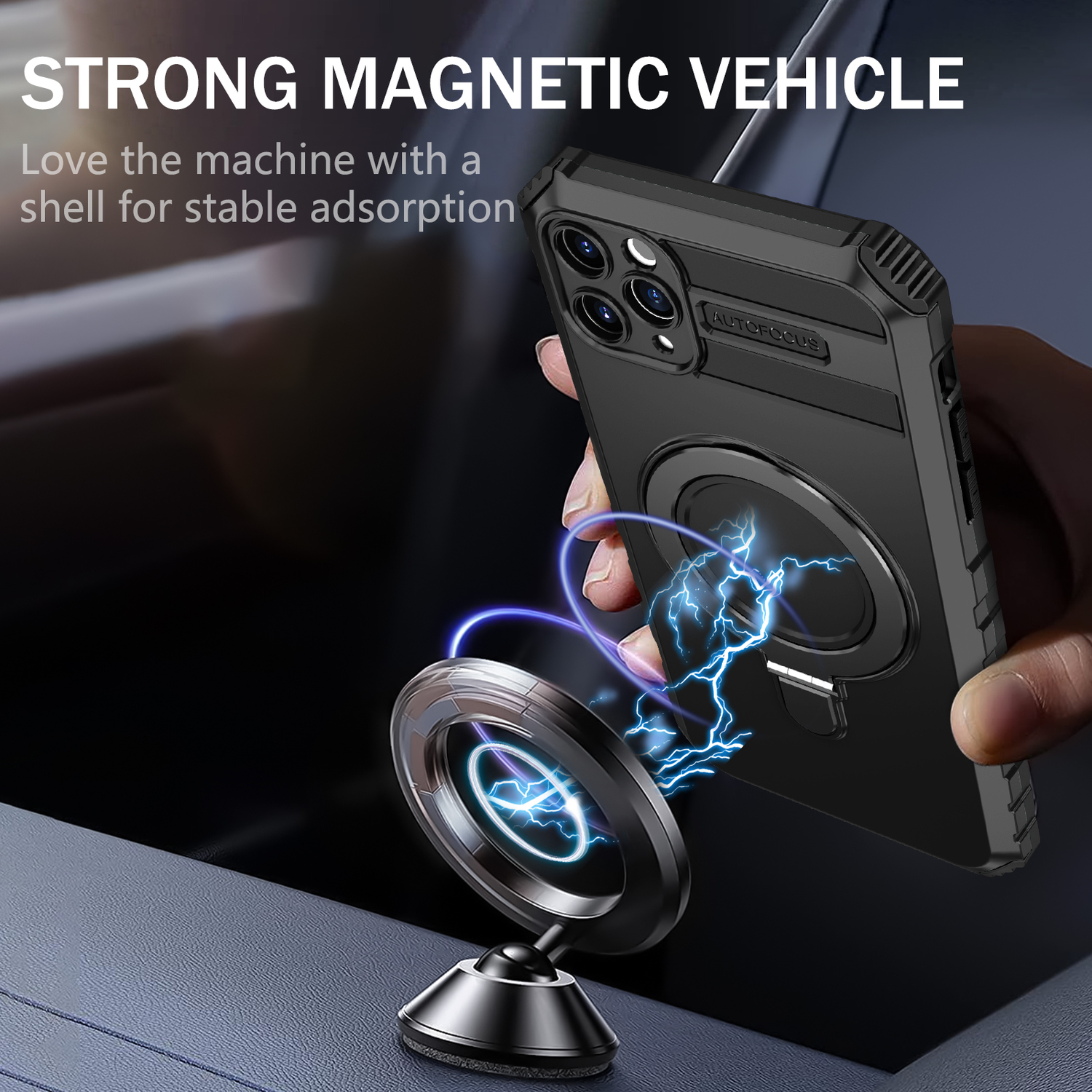 Tel Protect Armor Magsafe Metal Ring Case do Iphone 11 Pro czarny