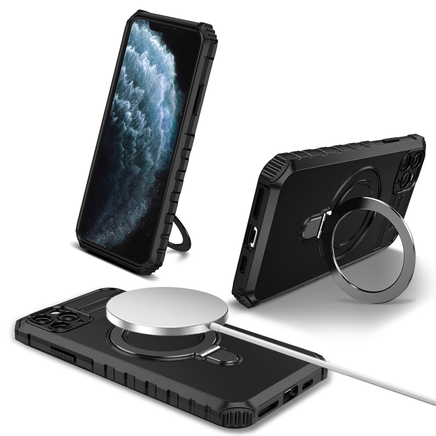 Tel Protect Armor Magsafe Metal Ring Case do Iphone 11 Pro czarny