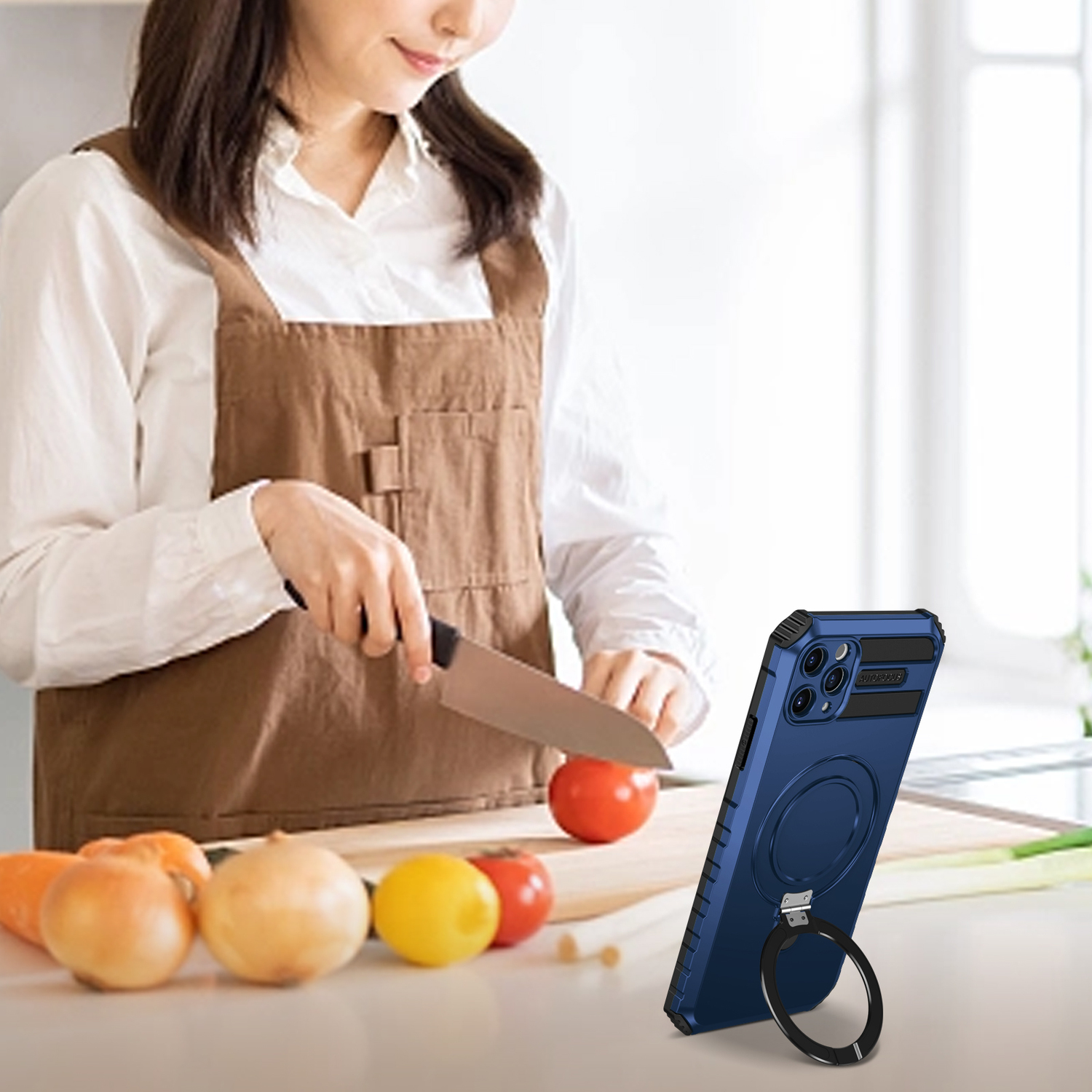 Tel Protect Armor Magsafe Metal Ring Case do Iphone 11 Pro niebieski