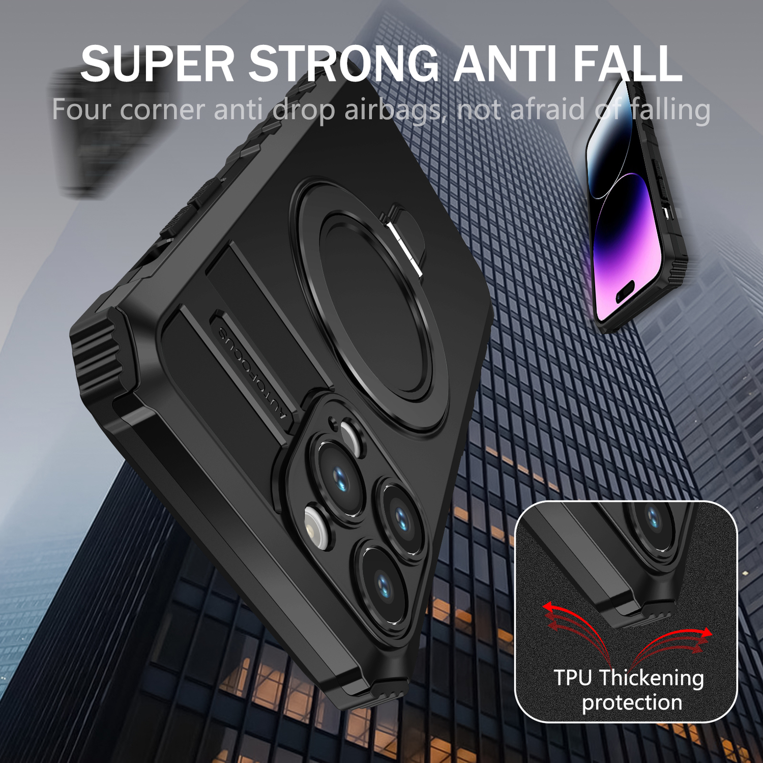 Tel Protect Armor Magsafe Metal Ring Case do Iphone 14 Pro Max czarny