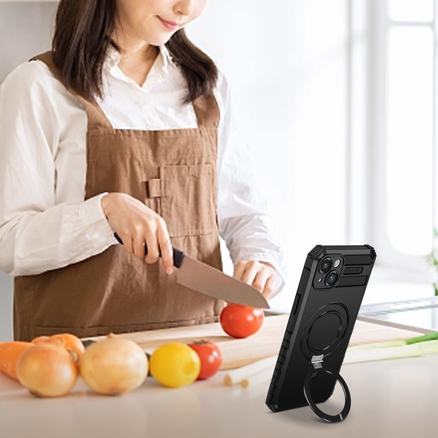 Tel Protect Armor Magsafe Metal Ring Case do Iphone 14 czarny