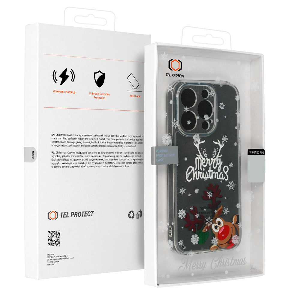TEL PROTECT Christmas Case do Iphone 13 Pro Max Wzór 1 Clear