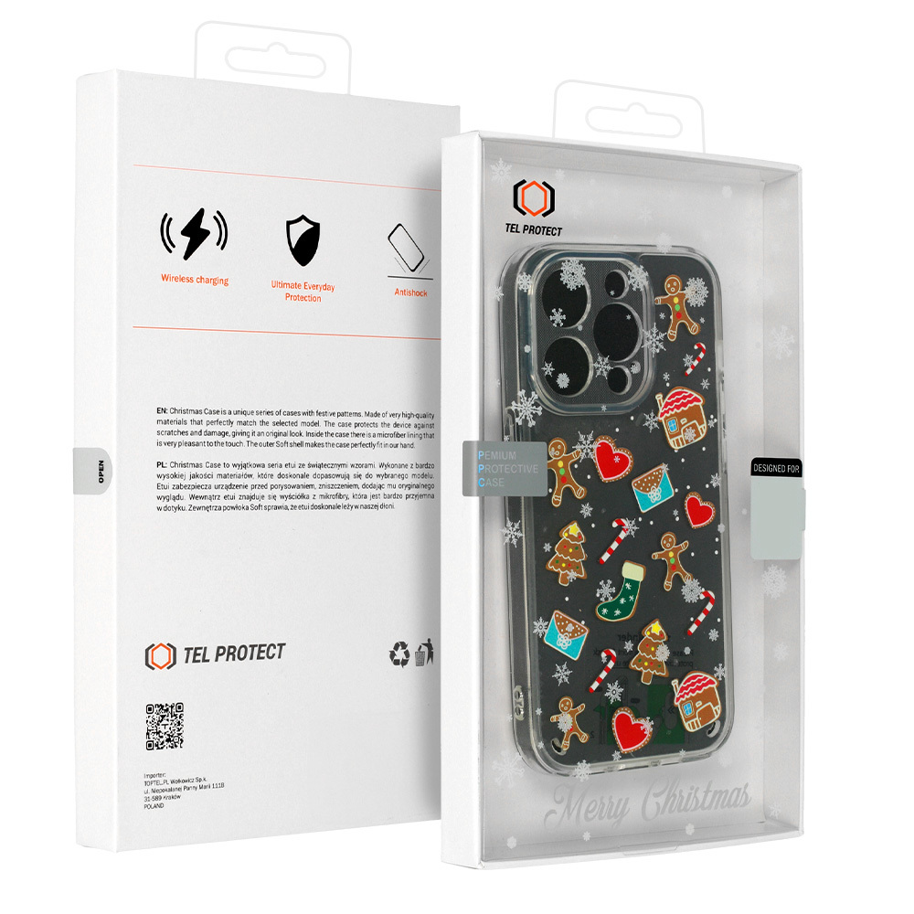 TEL PROTECT Christmas Case do Iphone 13 Pro Max Wzór 2 Clear